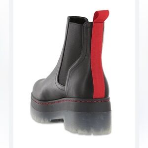 MIA Black and Red Striped Boots